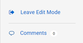 Buttons for leave edit mode and comments